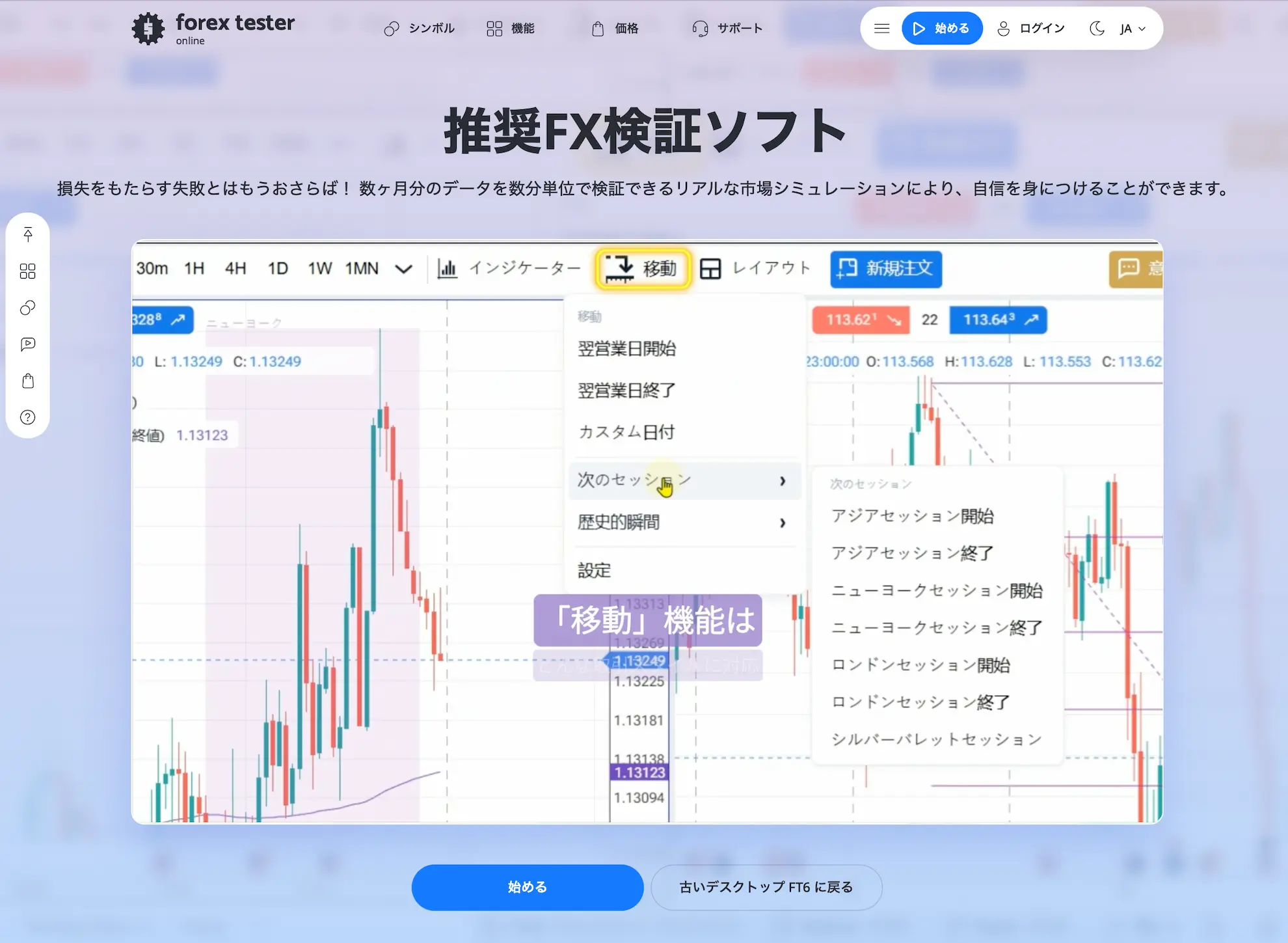 FX検証ソフトフォレックステスターオンライン。私は買い切り版を購入。