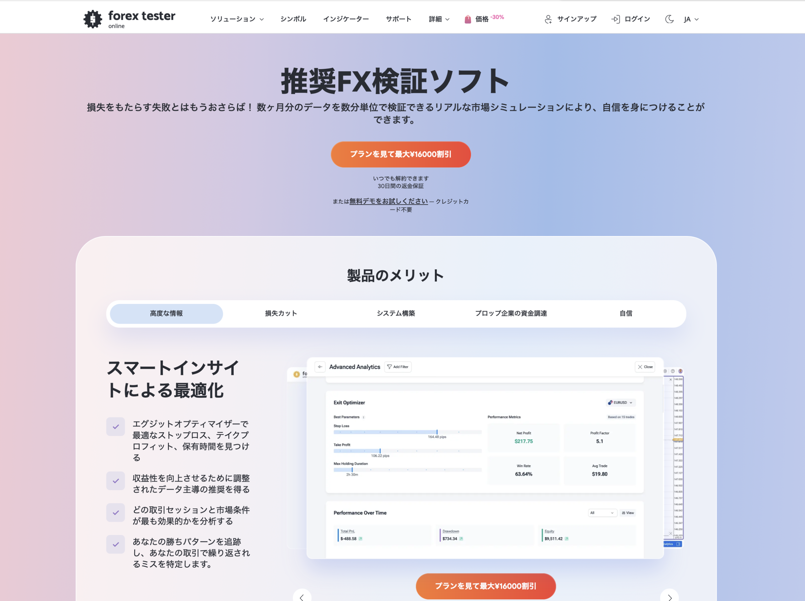 過去検証ソフトフォレックステスターオンライン